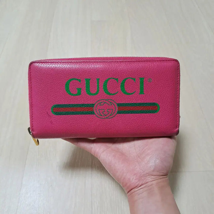 [BUNJANG] Gucci Big Logo Pink Long Wallet / [100%/정품] 구찌 빅 로고 핑크 장지갑