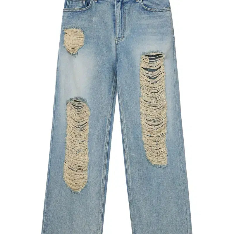 [BUNJANG] Daintt Destroyed Denim Pants Blue Medium / 다이닛 디스트로이드 데님팬츠 블루 m