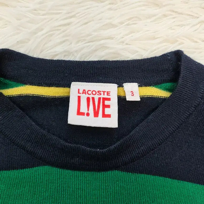 [BUNJANG] Lacoste Live Striped Knit Sweater / 라코스테 라이브 스트라이프 니트