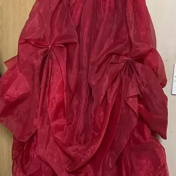 [BUNJANG] Red Hanbok Dress (Excluding Bolero) Size 55 / 가격내림없음)레드 한복 드레스 한복 치마 (볼레로 미포함)