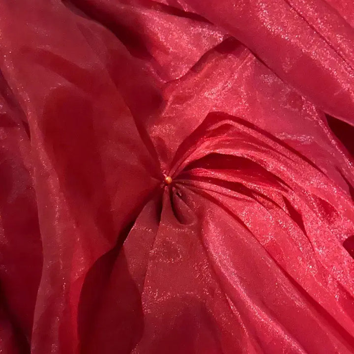 [BUNJANG] Red Hanbok Dress (Excluding Bolero) Size 55 / 가격내림없음)레드 한복 드레스 한복 치마 (볼레로 미포함)