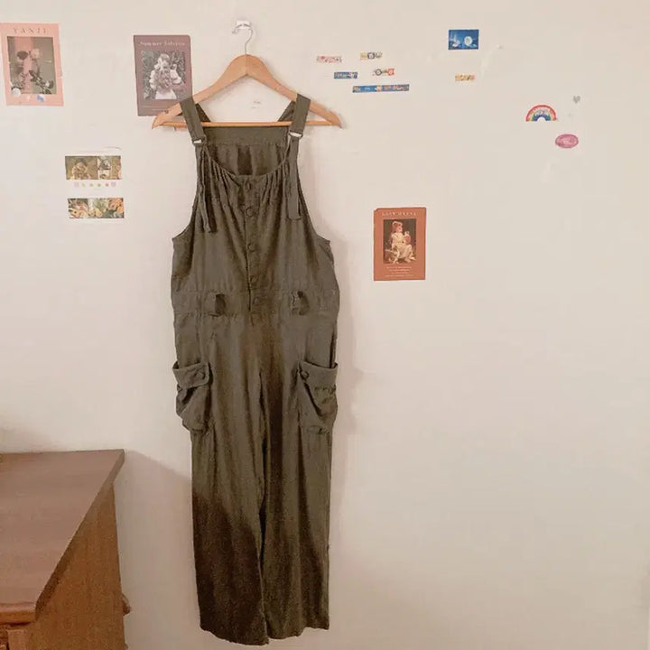 [BUNJANG] Khaki Overalls / 카키 오버롤