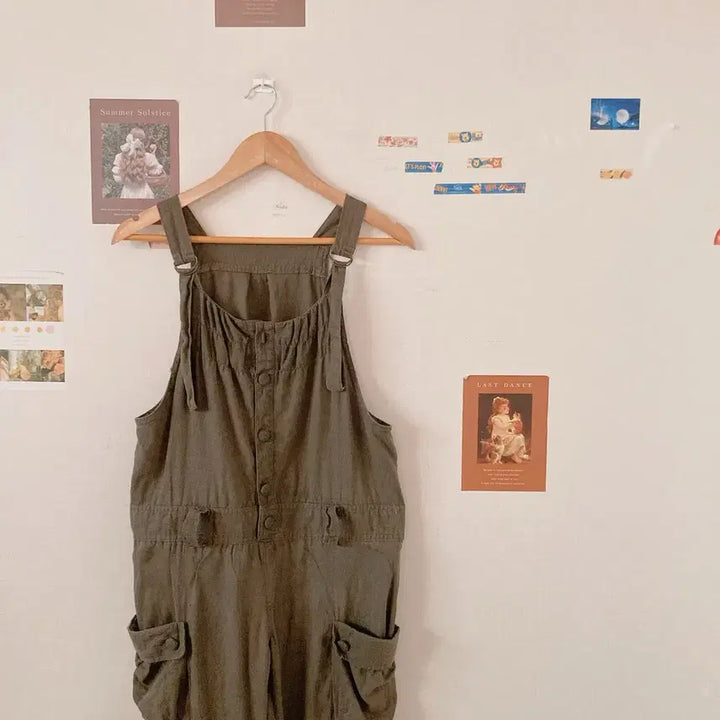 [BUNJANG] Khaki Overalls / 카키 오버롤