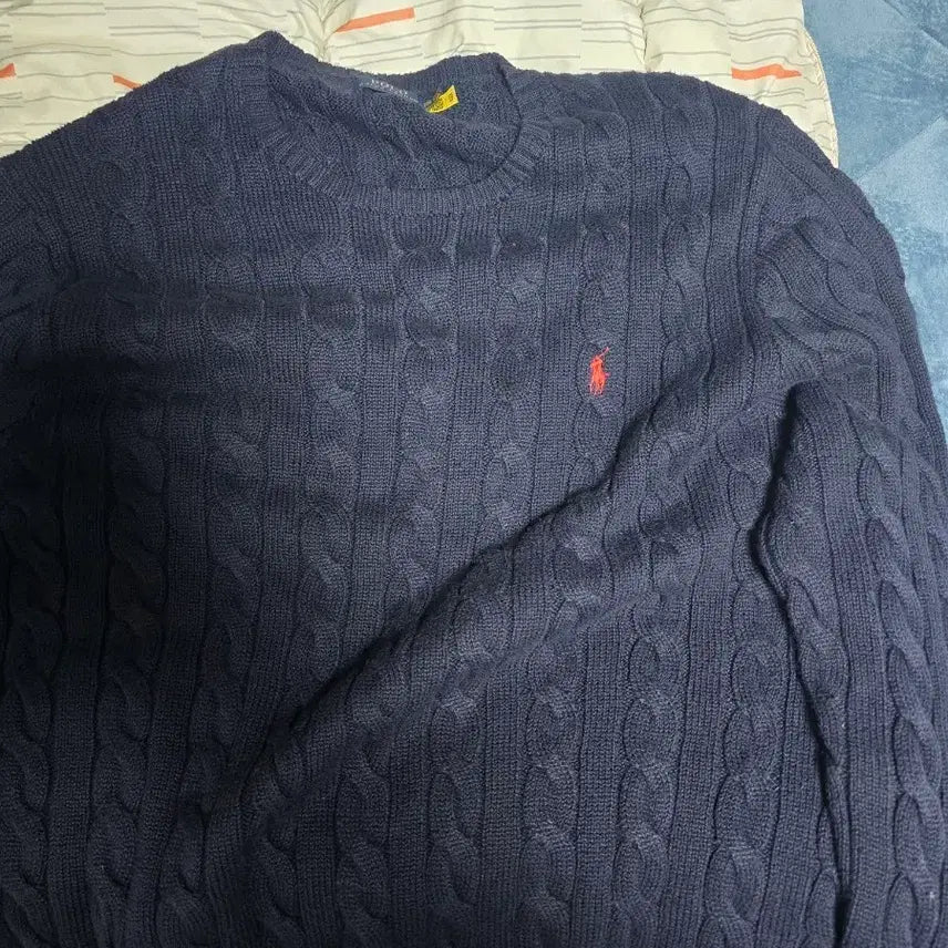 [BUNJANG] Polo Ralph Lauren Cable Knit Navy / 폴로 랄프로렌 케이블 니트 네이비