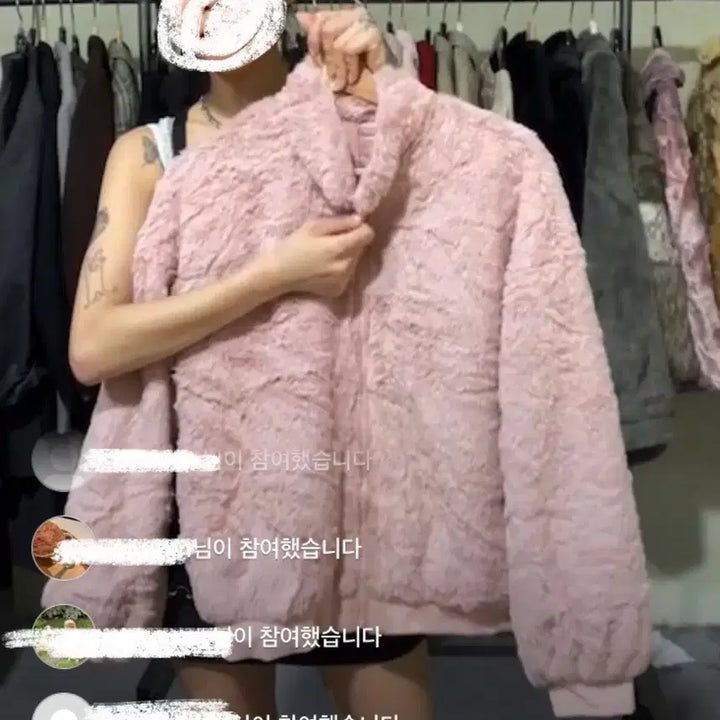 [BUNJANG] Vintage Pink Fur Jacket / 빈티지 핑크 퍼자켓