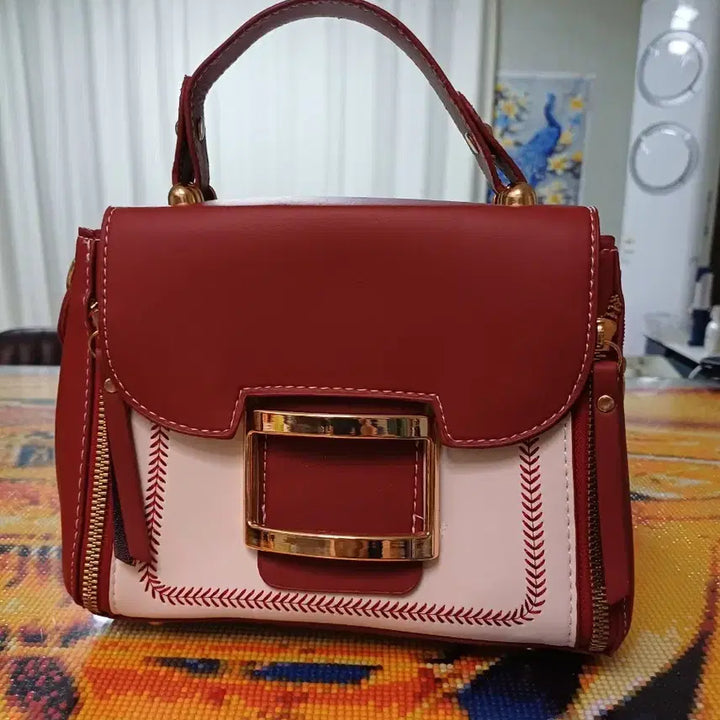 [BUNJANG] Red/White Square Tote Bag / 레드/화이트 스퀘어 토트백