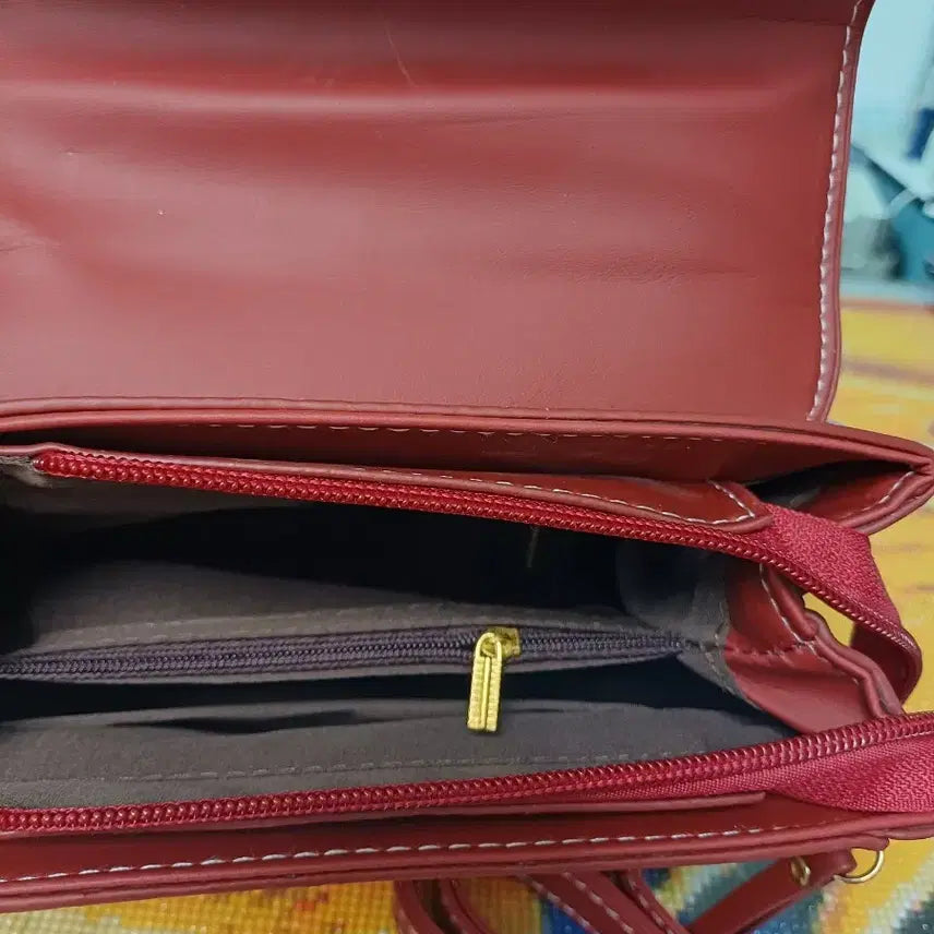 [BUNJANG] Red/White Square Tote Bag / 레드/화이트 스퀘어 토트백