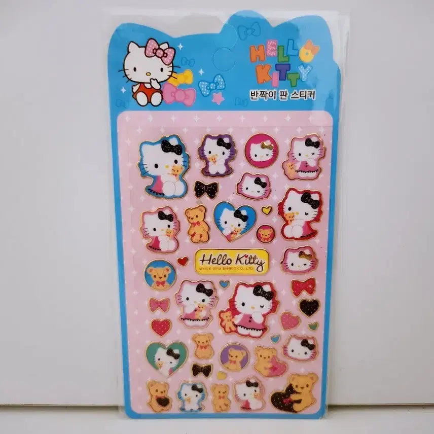 [BUNJANG] Hello Kitty Glitter Sticker Set / [고전문구] 헬로키티 반짝이 판 스티커
