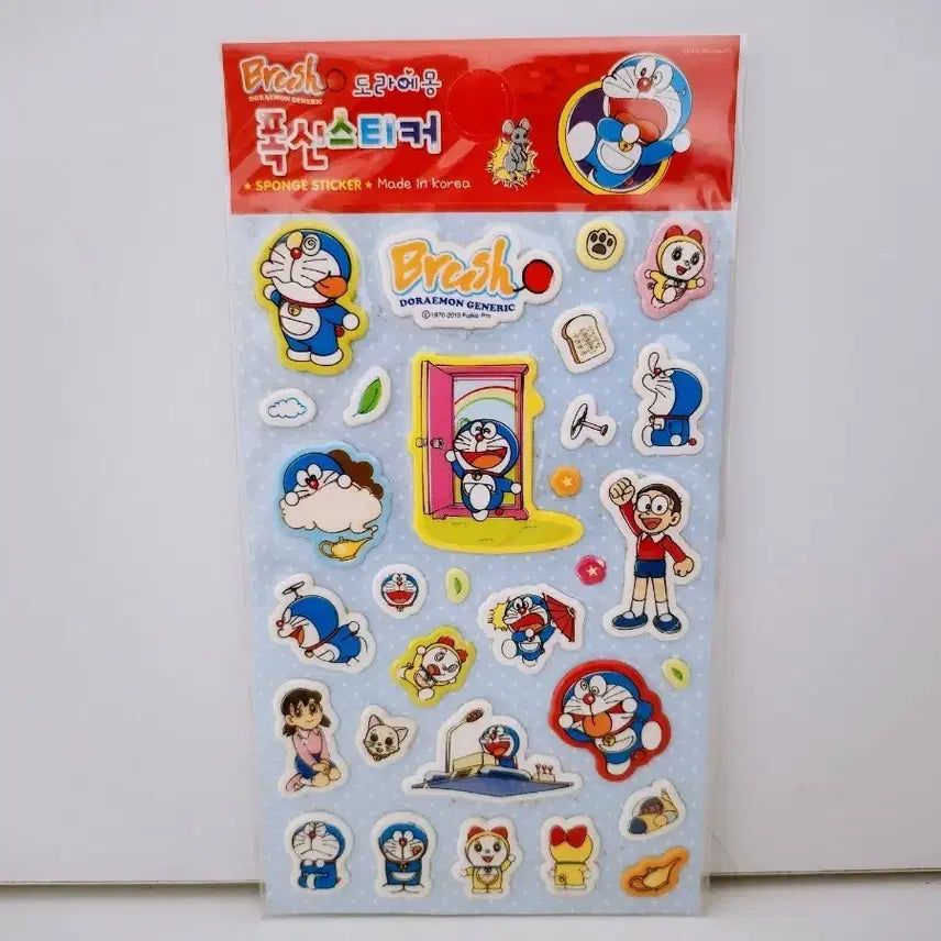 [BUNJANG] Doraemon Fluffy Stickers / (5월 세일)[고전문구] 도라에몽 폭신 스티커