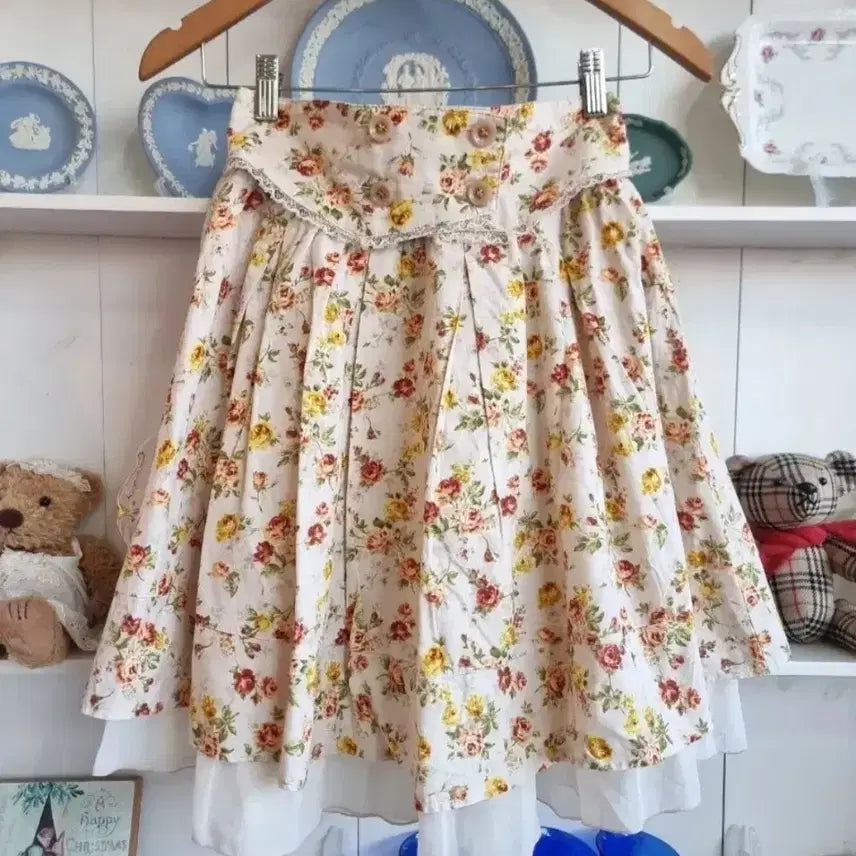 [BUNJANG] ARROW Flower Tiered Skirt / ARROW(애로우) 플라워 티어드 스커트