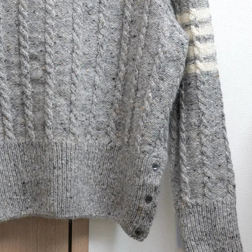 [BUNJANG] Thom Browne Donegal Cable Knit Sweater Grey / 톰브라운 사선 도니골 케이블 니트 그레이 3