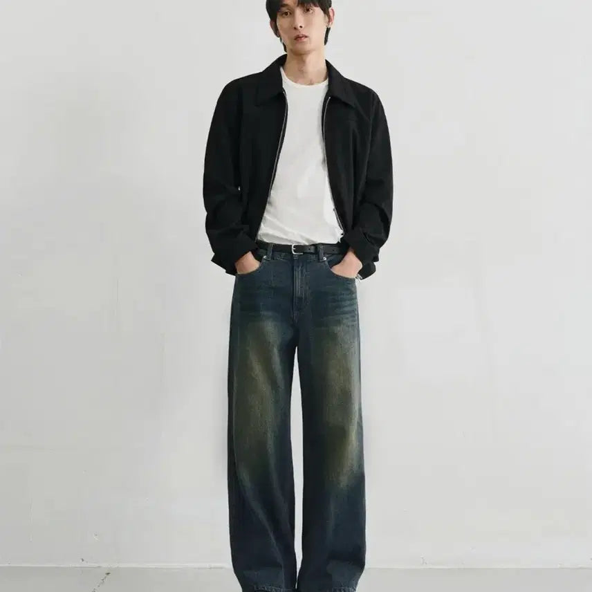 [BUNJANG] Drawfit Semi-Wide Washed Denim Pants / 드로우핏 세미와이드 워싱 데님 팬츠