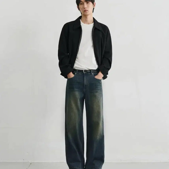 [BUNJANG] Drawfit Semi-Wide Washed Denim Pants / 드로우핏 세미와이드 워싱 데님 팬츠
