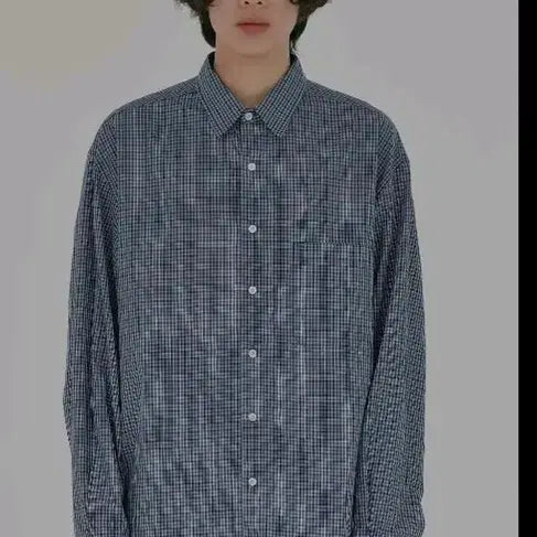 [BUNJANG] Brown Yak Checkered Shirt Blue Size 4 / 브라운야드 체크셔츠 블루 4사이즈
