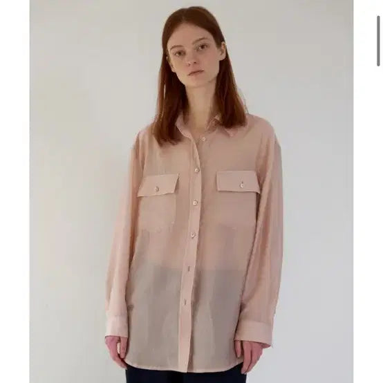 [BUNJANG] Unnout Studio Pink See-Through Shirt / <새상품> unnout studio 핑크 시스루 셔츠 판매합니다