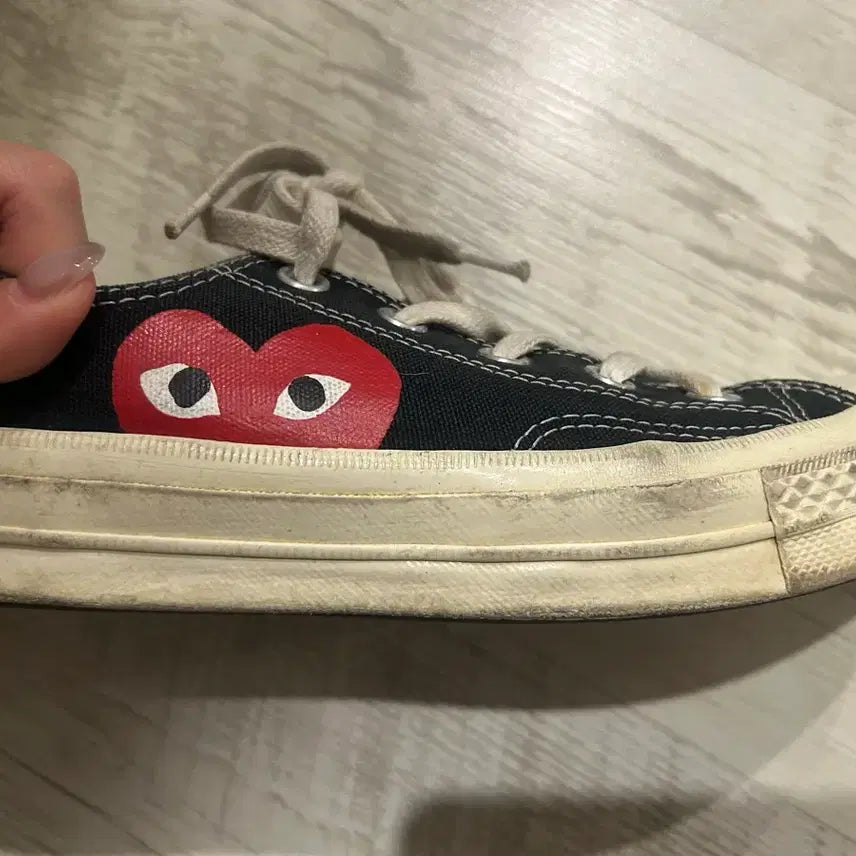 [BUNJANG] Converse x Comme des Garçons Black Low Top Sneakers / 컨버스 꼼데가르송 블랙 로우 스니커즈