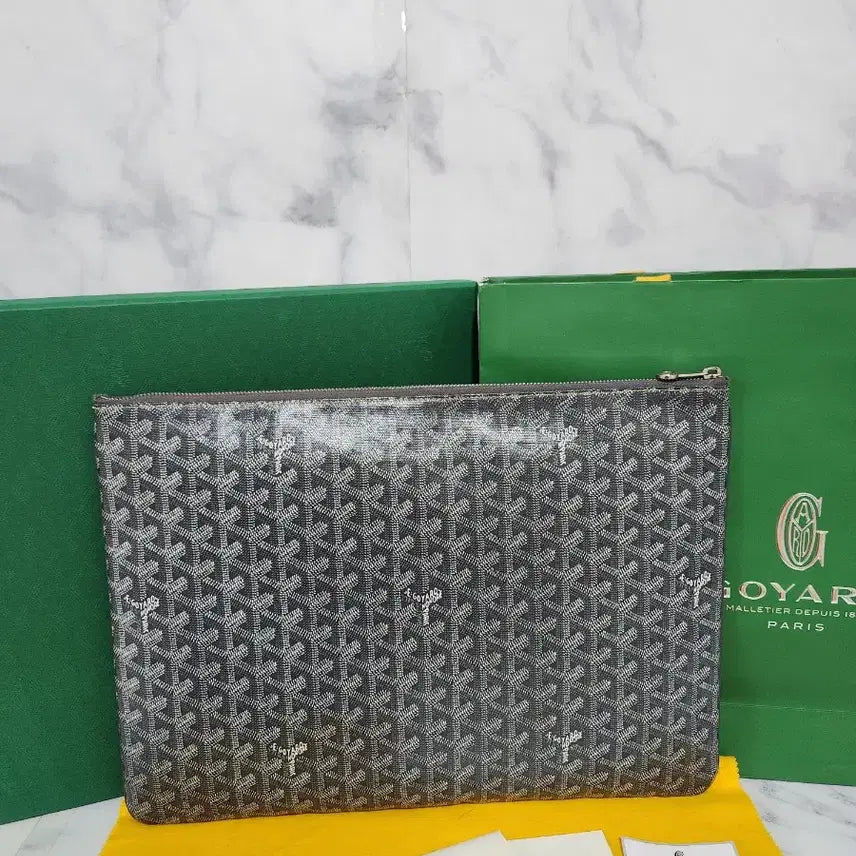 [BUNJANG] Goyard Senat Clutch Bag GM Grey / 고야드 세나 클러치백 그레이 Gm