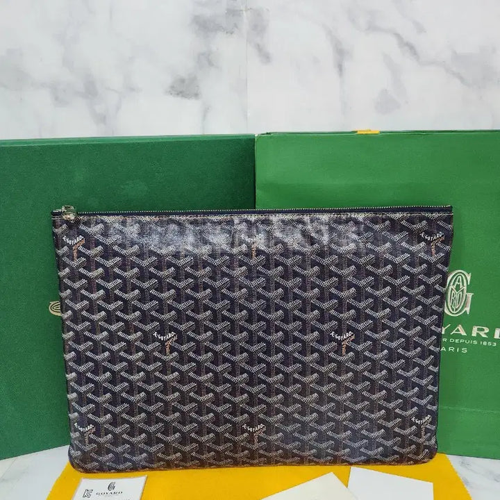 [BUNJANG] Goyard Saint Louis Clutch Bag Navy GM / 고야드 세나 클러치백 네이비 Gm