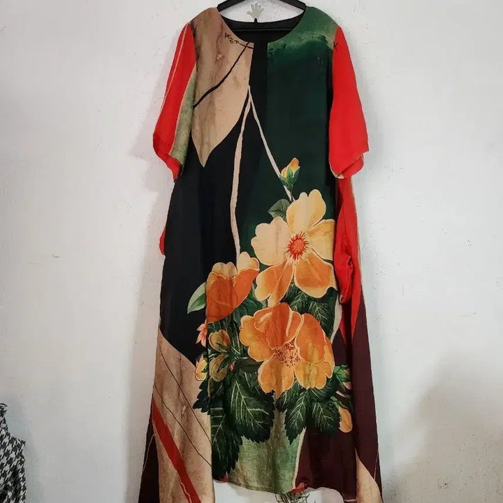[BUNJANG] Flower Pattern Long Dress Vintage Style / 플라워 패턴 롱 원피스 빈티지 스타일