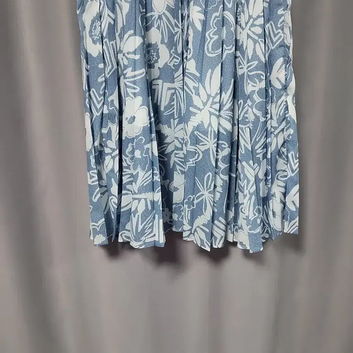 [BUNJANG] Flower Pattern Pleated Long Skirt / 플라워 패턴 플리츠 롱 스커트