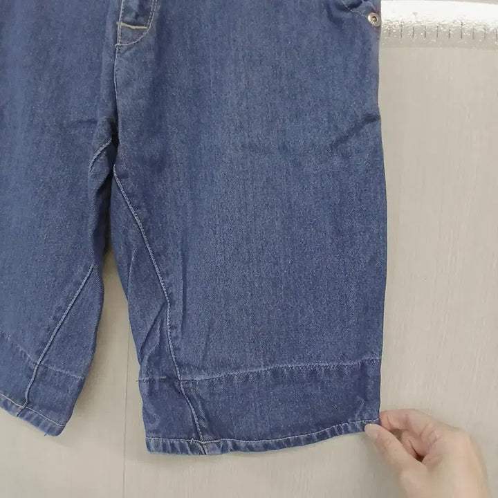 [BUNJANG] Light Blue Denim Shorts (5-bu length) / 청 데님 반바지 5부