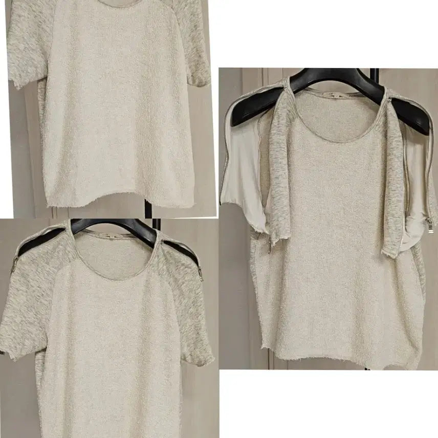 [BUNJANG] Maje Zipper Shoulder Cotton Shirt / 마쥬(M)지퍼 어깨 숄더 코튼 셔츠