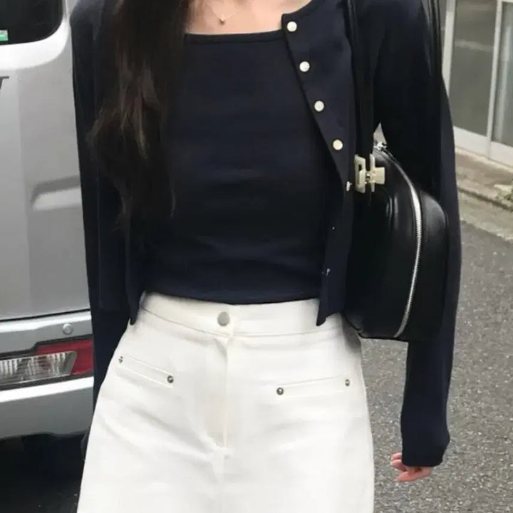 [BUNJANG] Kkoma Navi Short Sleeve Cardigan Set / 꼰미고 네이비 반팔가디건 세트 새상품