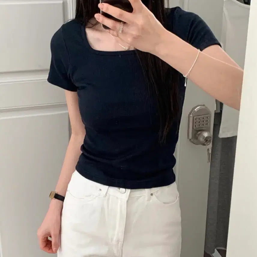 [BUNJANG] Kkoma Navi Short Sleeve Cardigan Set / 꼰미고 네이비 반팔가디건 세트 새상품