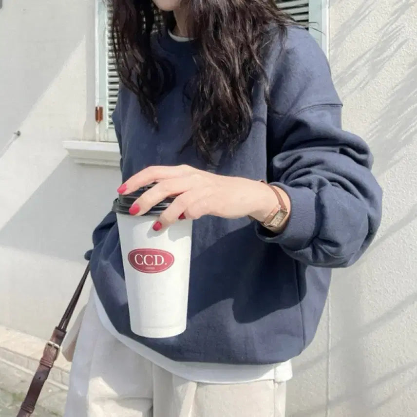 [BUNJANG] MINIPONG Dearment Sweatshirt Mid Navy / [미개봉 새상품]미니뽕 디어먼트 맨투맨 미드네이비