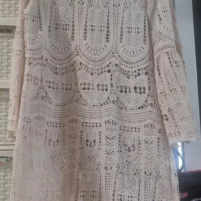 [BUNJANG] Ivory Crochet Midi Dress / 아이보리 크로쉐미디 원피스
