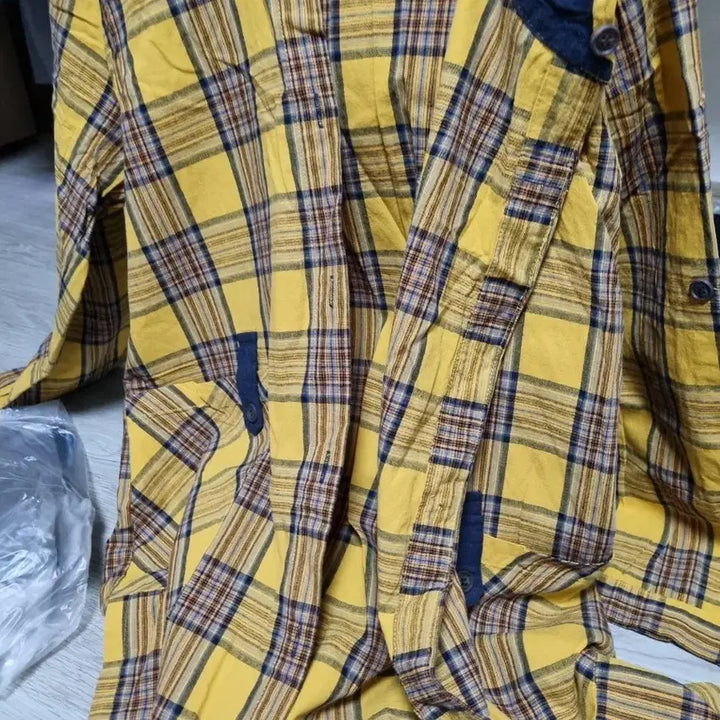 [BUNJANG] Yellow Checkered Shirt / 옐로우 체크 남방 셔츠