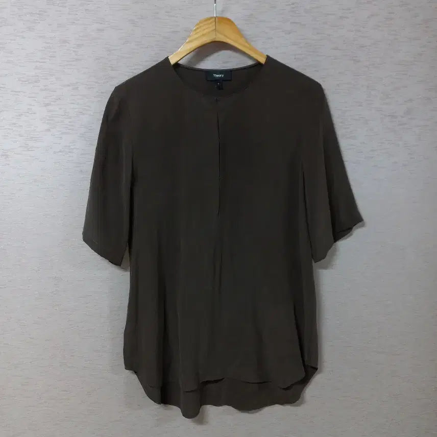 [BUNJANG] Theory Brown Silk Blouse (Size S) / B5-13/띠어리 브라운 실크 블라우스 여성