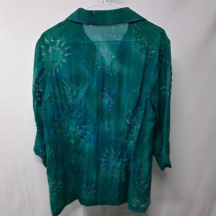 [BUNJANG] Vintage Pattern Marble Material Blouse Shirt - M / 빈티지 패턴 마 블라우스 셔츠  M