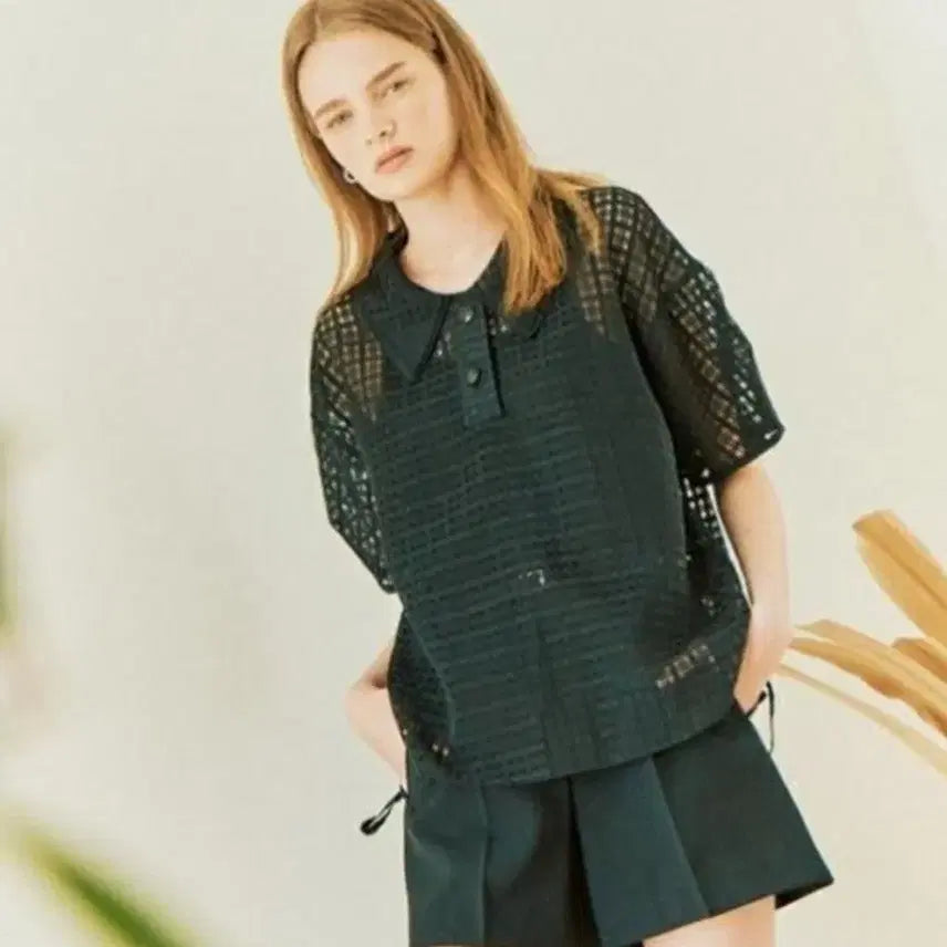 [BUNJANG] Olive des Olive See-Through Check Organza Blouse / 올리브데올리브 시스루 체크 오간자 블라우스