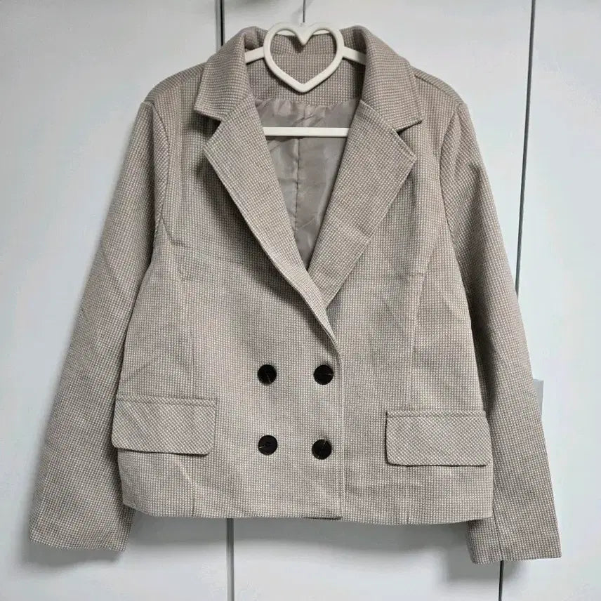 [BUNJANG] Houndstooth Double Button Jacket / 하운드투스 더블 버튼 자켓