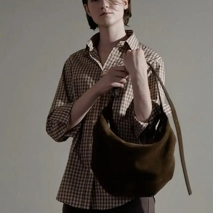 [BUNJANG] Nothing Written Leather Shoulder Hobo Bag (Camel) / [낫띵리튼] 숄더 레더백 (카멜)