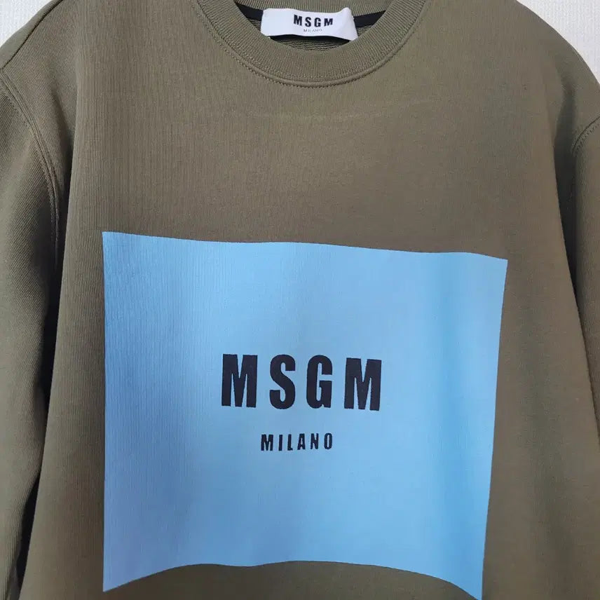 [BUNJANG] MSGM Milano Logo Sweatshirt Khaki M / MSGM 맨투맨 스웻셔츠 카키색 M