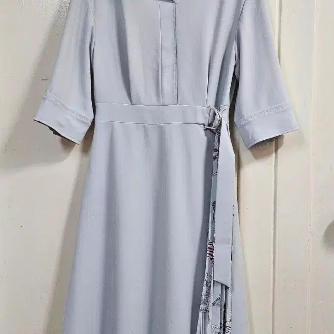 [BUNJANG] LINE Pleated Color-Block Dress / 라인 하객룩 플리츠배색 원피스