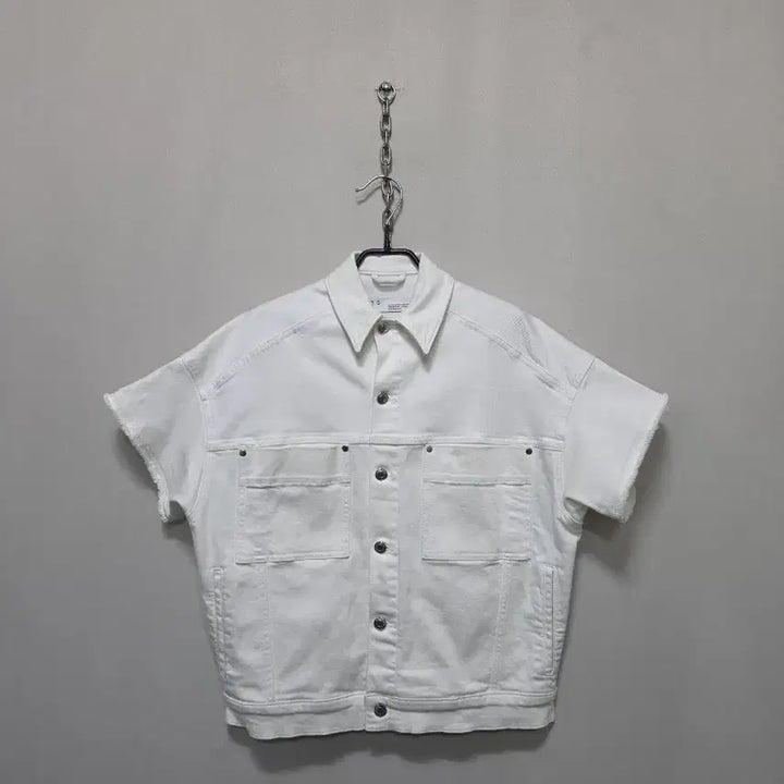 [BUNJANG] IRO White Denim Short-Sleeve Jacket / IRO 화이트 데님 반팔 자켓