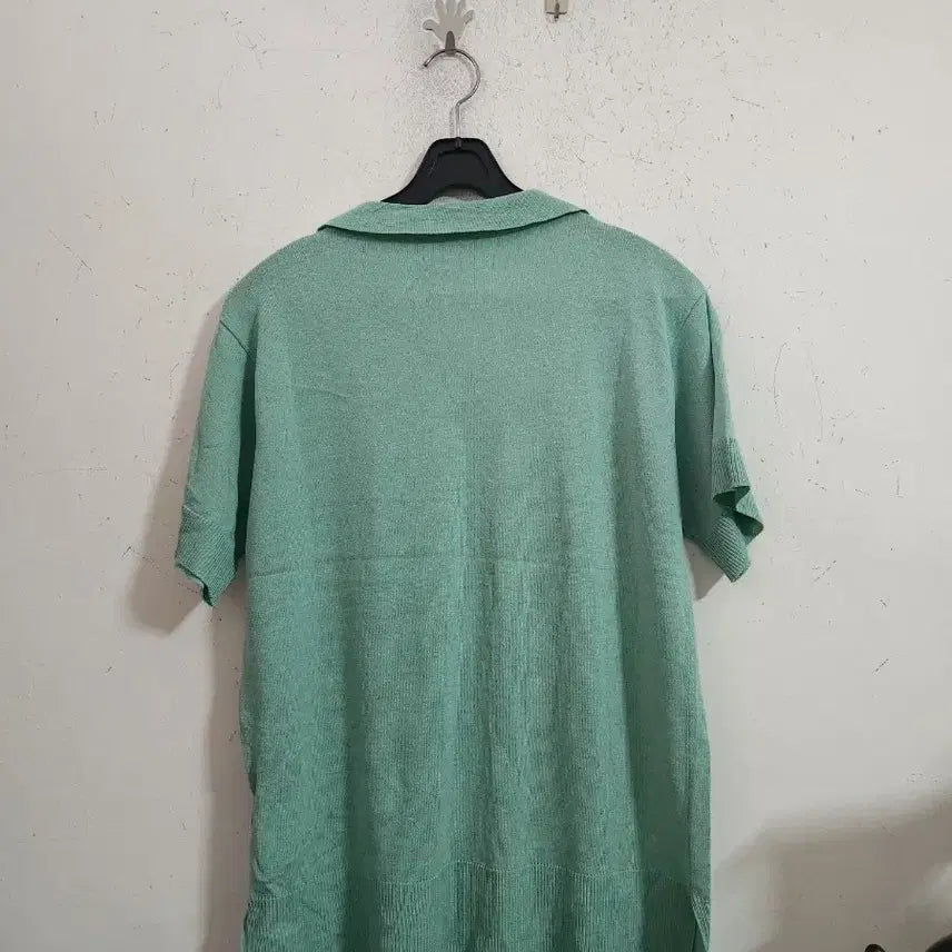 [BUNJANG] Mint Short Sleeve Collar Knit / 민트색 반팔 카라 니트