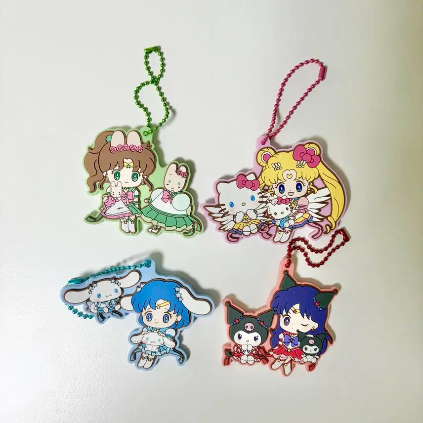 [BUNJANG] Sailor Moon x Sanrio Collaboration Rubber Strap Keychains (Mars, Mercury, Kitty, Cinnamoroll, Kuromi) / 세일러문 산리오 러버스트랩 키링 마스 쥬피터 머큐리 키티 시나모롤 쿠로미