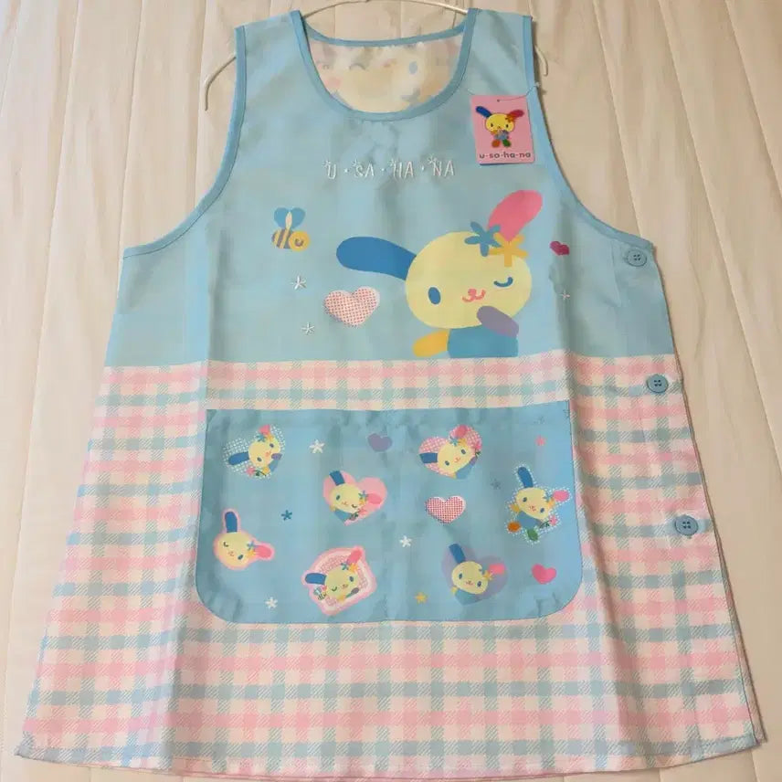 [BUNJANG] Sky Blue Usahana Apron New Arrival / 하늘색 우사하나 앞치마 새상품