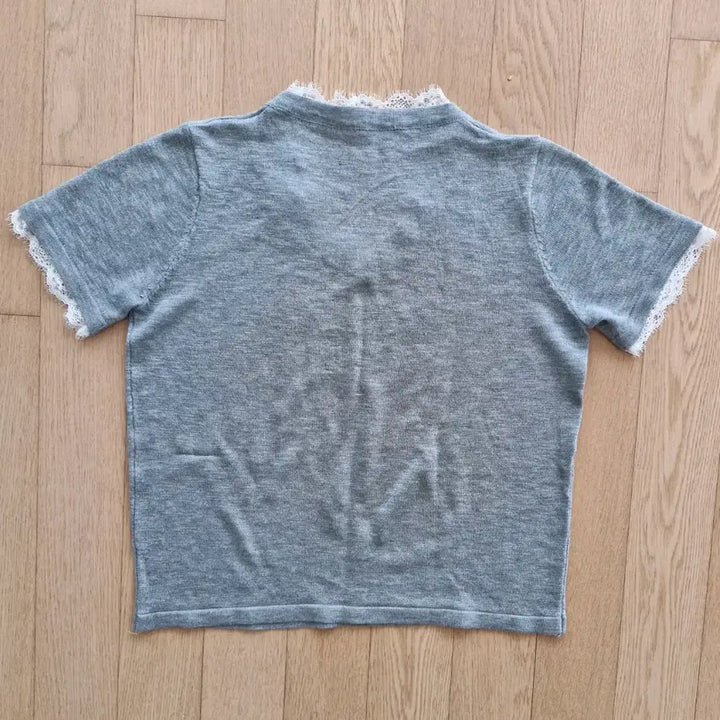 [BUNJANG] Lace Short Sleeve T-Shirt Gray / *새상품* 레이스 반팔 티셔츠 그레이