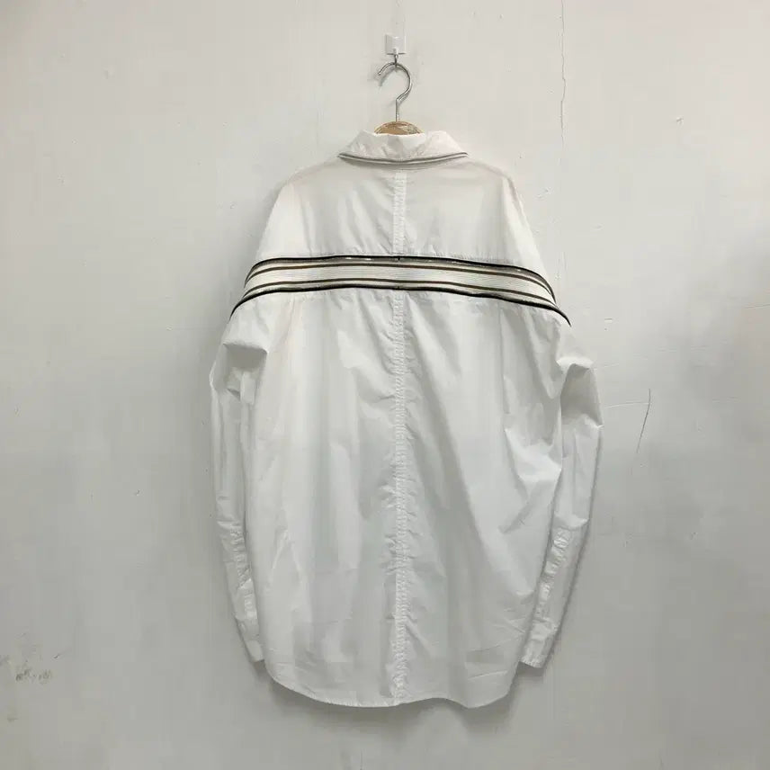 [BUNJANG] SYSTEM White Zipper Detail Shirt / 시스템 화이트 지퍼 포인트 셔츠