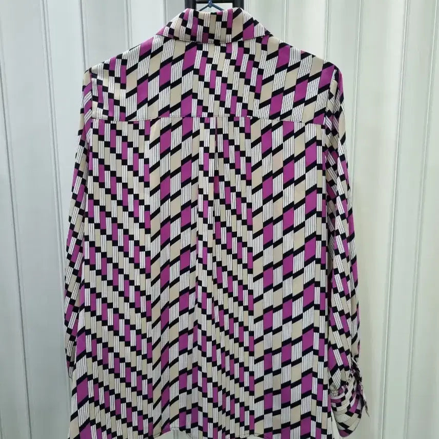 [BUNJANG] VALENCIA Pattern Blouse Purple Ivory / VALENCIA 패턴 블라우스 퍼플 아이보리