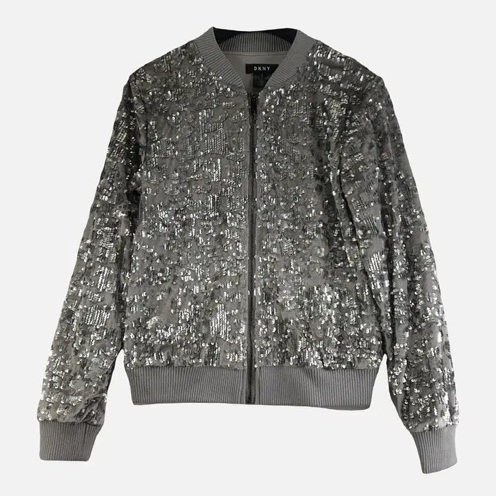 [BUNJANG] DKNY Sequin Jacket / DKNY 실버 여자 스팽글 자켓 S M9572
