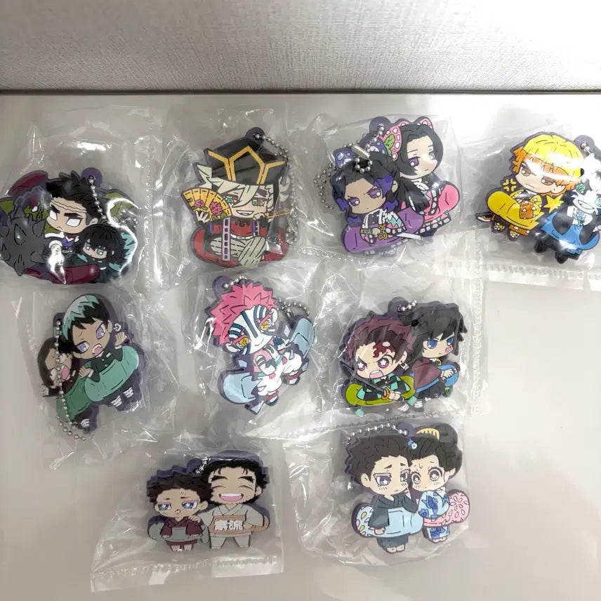 [BUNJANG] Demon Slayer: Kimetsu no Yaiba Mugen Train Caravan Choco Rubber Mascot Gacha Bundle Set / 귀멸의 칼날 귀칼 무한성편 캬라반쵸코 러버 마스코트 가챠 전종