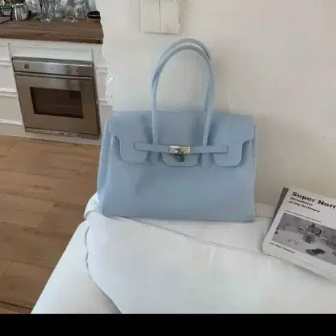 [BUNJANG] Jelly Birkin Tote Bag / 젤리 버킨 토트백 / 스카이블루