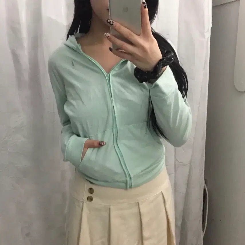 [BUNJANG] Eastboy Apple Mint Hooded Zip-Up Jacket / Eastboy 이스트보이 애플민트 후드집업 괴짜 갸루 캔디 하라주쿠