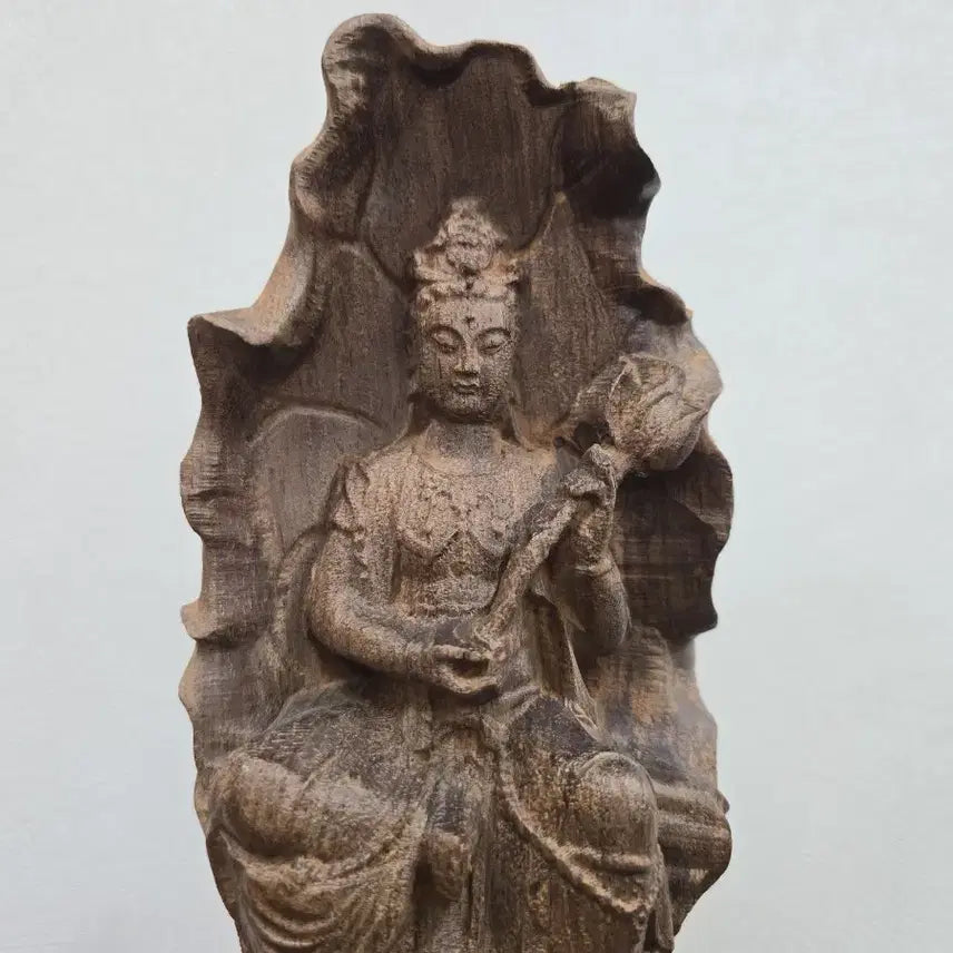[BUNJANG] Wooden Seated Avalokitesvara Bodhisattva Antique Statue / 목조 관음보살 좌상 골동품